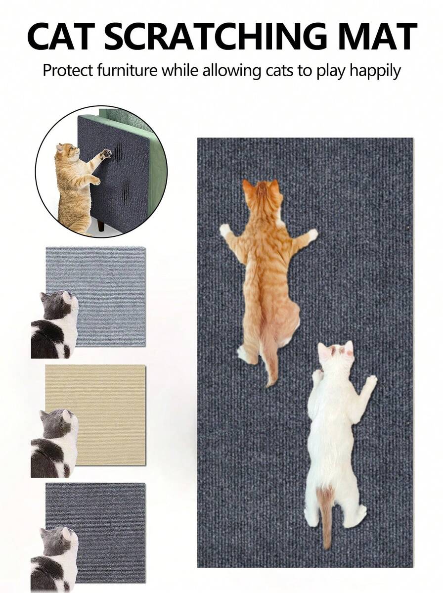 1pc Cat Scratching Pad Sticker, Cat Scratch Board, Cat Scratch Mat Wall Sticker Anti-Cat Climbing Wall Protector Sofa Carpet Protector - 60*30cm - View 1