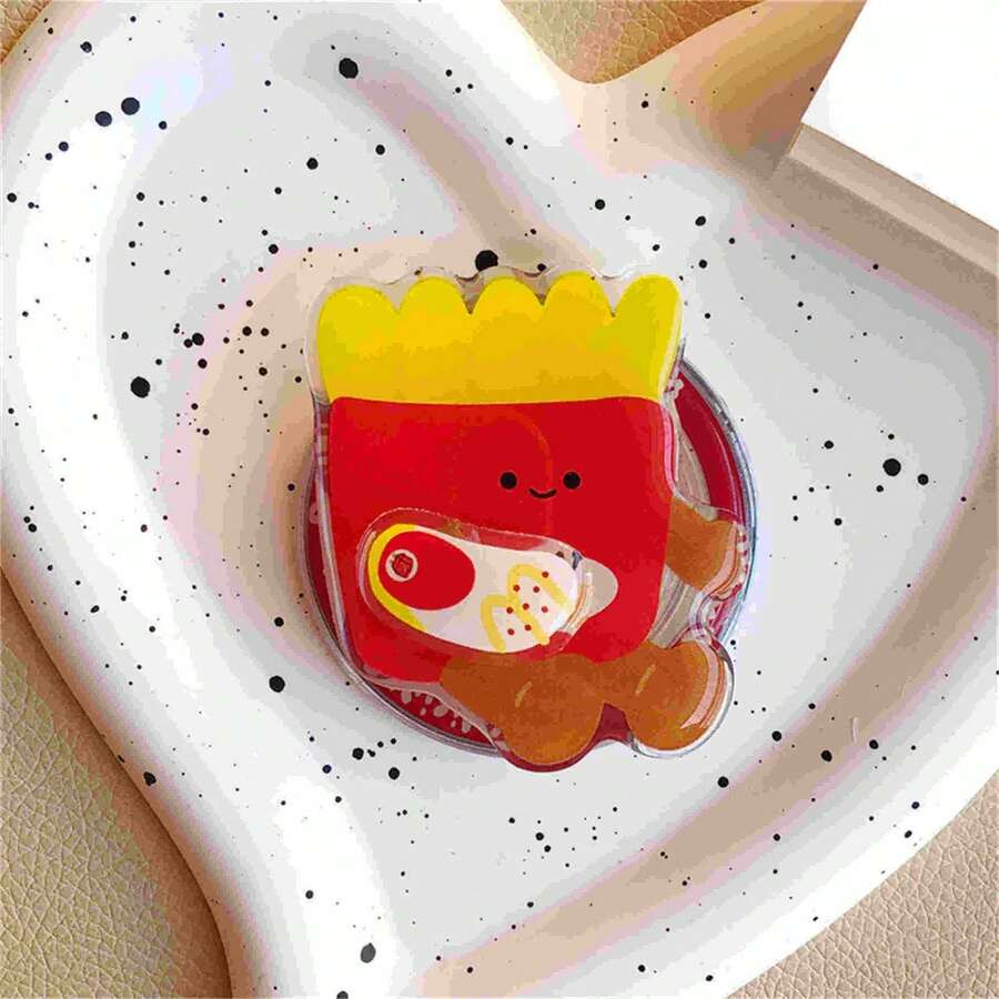 1pc Cute Fast Food Dessert Shape Magnetic Phone Grip, 360° Rotatable Cartoon Phone Ring Holder, Anti-Drop Universal Smartphone Back Stand, Kawaii Food Themed Phone Accessory - Multicolor - View 1