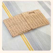 1pc Woven Storage Basket, Minimalist Country Style, High-Quality Handmade Faux Rattan Material, Built-In Side Handle Foldable Structure, Suitable For Home Adult Use, Bedroom Closet And Toy/Snack Storage - Multicolor - View 8