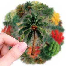 50pcs Cute Cartoon Tree PET Stickers, Perfect For Scrapbooking, Journals, Laptops, Bumpers, Skateboards, Water Bottles, Computers, Phones And Other DIY Creative Graffiti Sticker Toys - Multicolor - View 4