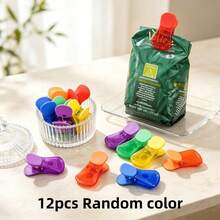 6pcs Colorful Transparent Magnetic Food Bag Clips, Multi-Functional Refrigerator Magnet Snack Sealing Clips, Suitable For Kitchen Storage, Random Mixed Colors - Multiple Styles - View 6