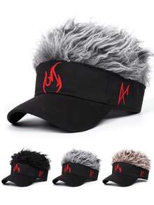 1pc Fashion And Personalized New Baseball Hat Flame Embroidered Wig Hat Outdoor Daily Leisure Decorative Hat Adjustable Sunshade Hat Unisex HipHop Hat - Flame - View 7