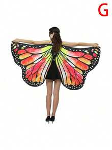 Rainbow Gradient Butterfly Wing Shawl, Soft Clothing Accessory, Suitable For Christmas Costume Party, Glamorous Theme Costume Party - Multicolor - View 13