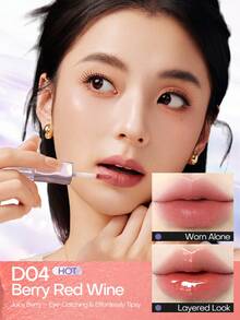 Mistine 雙頭唇釉 鏡面水光唇泥口紅 不黏膩啞光豐盈嘟嘟唇 D04 - D04 - 查看 2