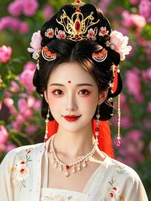 1pc Vintage Small Flower Pearl U-Shaped Hair Pin, Personalized Hair Accessory For Girls, Suitable For Party And Ball Decoration - Multicolor - View 2