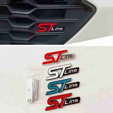 ملصق شعار ST Line معدني ثلاثي الأبعاد للشبكة الأمامية وشارة الصندوق الخلفي للسيارة، إكسسوارات لسيارات فورد كوجا MK3 MK4 S Max فوكس فييستا - A - مشاهدة 1