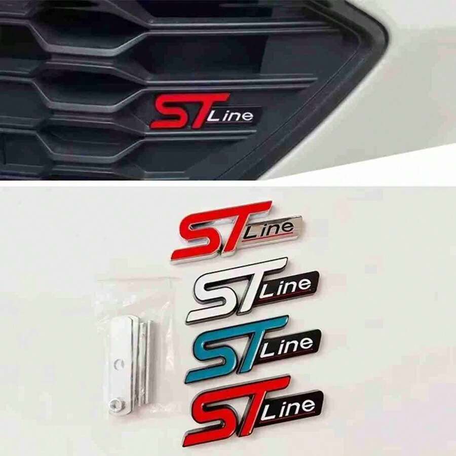 ملصق شعار ST Line معدني ثلاثي الأبعاد للشبكة الأمامية وشارة الصندوق الخلفي للسيارة، إكسسوارات لسيارات فورد كوجا MK3 MK4 S Max فوكس فييستا - A - مشاهدة 1