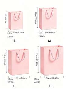 1/5pcs Pink Gift Bags, Lightweight Foldable Vertical Gift Packaging Bags, Suitable For Weddings, Retail, Parties, Birthdays, Anniversaries And Engagement Party Favors - Multicolor - View 5