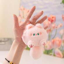1pc Cat Bun Plush Pendant Stuffed Animal Keychain Bag Charm - Multicolor - View 9