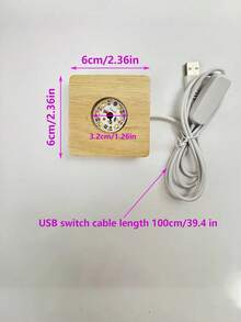 2 Buah Lampu Malam LED 6CM, Alas Lampu LED Kayu Solid, Lampu Malam Dekorasi Meja, Antarmuka USB, Cocok untuk Kaca, Bola Kristal, Resin, Dekorasi DIY. Dapat Diberikan Sebagai Hadiah - Dudukan kayu USB - View 9