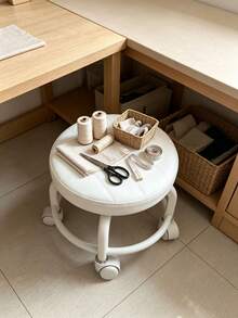 1pc Lightweight Portable Small Universal Wheel Shoe Bench, High Load-Bearing Wear-Resistant Base, Smooth Sliding Without Jamming, Movable Stool, Modern Minimalist INS Home Style, Solid Color Square Design, Quiet Universal Wheels With Flexible Steering, Thickened Seat Surface Anti-Pressure And Durable, Multi-Functional Storage Tea Table Stool, Low-Cost Rental Home Renovation Essential, Entryway Shoe Changing Use, Living Room Tea Table Side Spare Seat, Bathroom Balcony Leisure Small Seating, Youth Rental Home All-Season Universal Movable Stool - Multicolor - View 6