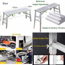 Heavy Duty Steel Hop Up Step Ladder Folding Stool Work Bench Platform 1400mm UK - 25B-wIN-uK-bXSJYT - View 2