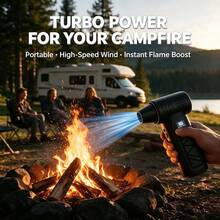 SULVGO 2*1300mAh Powerful Turbo Fan With Smart Display – 120000 RPM, 4 Speed Levels, Includes 5 Nozzles & High-Capacity Battery; Ideal Portable Cleaning Tool For Computers, Keyboards, Cars, And Outdoor Spaces; Perfect Holiday Gift - Handheld - View 5