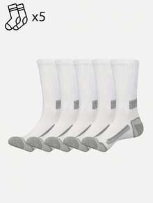 1/5/10/20 Pairs Men's Sports Mid-Calf Socks, Simple & Comfortable, Outdoor Fitness Socks - Multicolor - View 10
