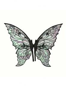 Fairy Costume Set, Butterfly Wing Flowing Dress With Star Wand Prop, Halloween Role Play Party Outfit, Transparent Mesh Butterfly Wings - Multicolor - View 16