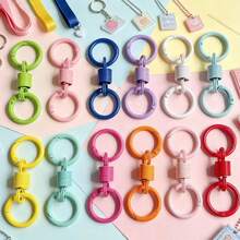3 Pcs Swivel O‑Ring Keychain Clasp, Colorful Spring Rotating Connector Ring, Quick Release Snap Hook, Interlocking Spring Ring Clasp For Bag Charm, Pendant, Purse Charms, Key Chain, Handmade Jewelry Making DIY Accessories - Multicolor - View 10