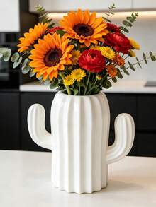 1pc Modern Creative Vase, 3 Colors Available, Unique Shape, Shatterproof, Suitable For Living Room, Dining Table, Can Hold Flowers, Fresh Flowers, Tulips, Home Decor Gift - Multicolor - View 2