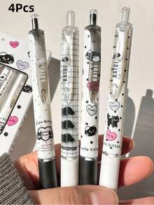 These 1/4 Cute Black Cat-Themed Push-Button Gel Pens Are Perfect For Everyday Writing, Note-Taking, And Are A Must-Have For Students And Office Workers. They Also Make Wonderful Christmas And Halloween Gifts For Friends And Children. - Multicolor - View 10