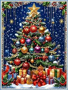 New Pearl Painting/Shiny Christmas Tree/Colorful Gift Box Design/Handmade Diamond Sticker Art/Creative Diamond Painting Set/Includes Pearls And Some Diamonds/Can Be Completed Independently - A - View 5