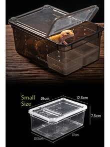 2pcs Reptile Breeding Box For Amphibians, Snails, Spiders, Geckos, Horned Frogs, Large Turtle Tank With Hide And Decor - Multicolor - View 4