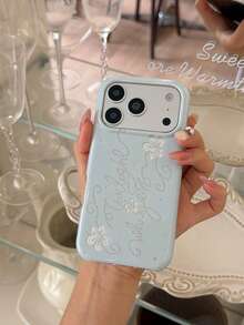 Polka Dot Lily Flower Letter Phone Case Compatible With Apple 18 Pro Max 17 New 16 Pro Women 17 Pro Premium Full Coverage 18 Pro Creative Anti-Drop Niche Ins Art - Mint Green - View 9