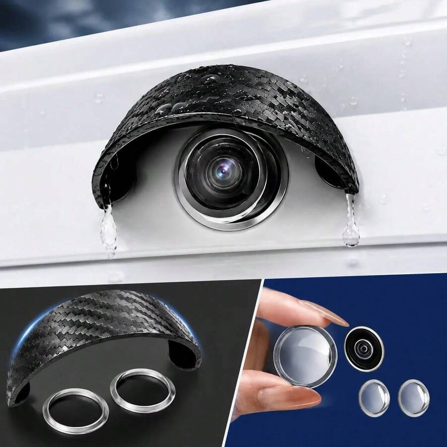 Car Rear View Camera Rain Visor Hood Waterproof Protective Cover Backup Camera Sun Shade Rain Shield Universal PVC Accessories - Rain Cover - View 1