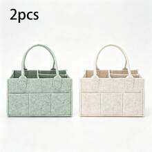 2/1pc 2mm Thick Felt Diaper Bag, 33cm*23cm*18cm, Portable Tote Bag For Moms, Baby Diaper Storage Bag And Milk Powder - Multicolor - View 11