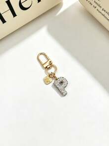 1pc Sparkling Rhinestone Inlaid 26 Letters Heart Pendant Car Key Bag Charm Necklace Friendship Couple Gift - Random Styles - View 22