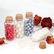 30Pcs Glass Bottles Mini Vials With Stoppers For DIY Decor Small Jars Mini Glass Bottles Tiny Glass Vials Lid Wedding Party Favors Art Crafts Storage Container Message Bottle DIY Craft Sample Containers(25ml) - Multicolor - View 6