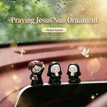 Prayer 3-Piece Car Ornament/Creative Car Interior Decoration High-End Accessory/Personalized Dashboard Funny Stress Relief Item - Prayer for 3 People - View 1