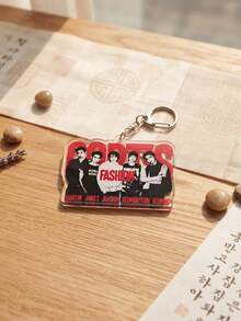 1pc/6pcs K-Pop Group CO-RTIS Aesthetic Acrylic Keychains, Popular Boy Band CO-RTIS Visual Series Including Red Large Letter Five-Member Photo, Black & White Vintage Style Member Group Photo, Backpack & Car Key Accessories, Gift For CO-RTIS Fans & K-Pop Music Lovers - Multicolor - View 12