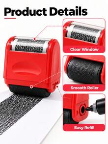 4pcs/10pcs Set Roller Stamp With Refillable Ink, Portable Anti-Loss Marker For Books And Bags, Anti-Theft Identification Marker, Home Office School Supplies, Back To School Gift - A - View 5