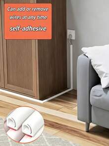 78.74/39.37 Inch Wall-Mounted TV Cable Cover, Floor Cable Management Strip - Flexible Self-Adhesive Cable Cover With Side Opening, Suitable For TV Cables, Easy To Install, Suitable For Home Office Cable Management - Multi-color - View 8