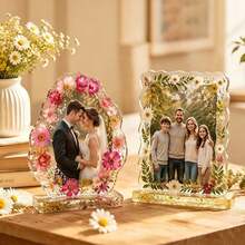 Cetakan Resin Bingkai Foto Bentuk Hati DIY Transparan untuk Kartu Periferal, Ornamen Meja, Cetakan Silikon Bingkai Foto Oval Bergelombang, Dekorasi Ruangan Pernikahan Natal Halloween Musim Gugur dan Rumah - Cetakan bingkai foto dua lapis - View 4