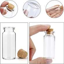 30Pcs Glass Bottles Mini Vials With Stoppers For DIY Decor Small Jars Mini Glass Bottles Tiny Glass Vials Lid Wedding Party Favors Art Crafts Storage Container Message Bottle DIY Craft Sample Containers(25ml) - Multicolor - View 7