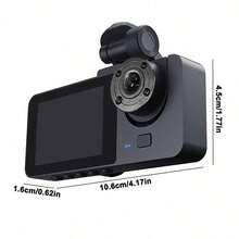 Triple Dash Cam 1080P Front/Rear/Interior, 3 Channel Car Camera With 32GB Card, IR Night Vision, 24/7 Parking Surveillance, G-Sensor, Loop Recording, For Cars, Trucks Battery Capacity 150mAh - Dash Cam - View 3