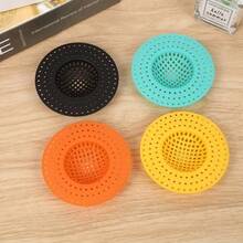 1/2/4pcs Sink Drain Filter, Bathroom Hair Catcher, Kitchen & Bathroom Essential Accessory, Portable Floor Drain, Durable Plastic Food Waste Plug, High-Quality Round Drain Cover For Bathroom & Kitchen Sink - Durable Plastic, Easy Installation, Bathroom Accessory, Kitchen Essential - Multicolor - View 6
