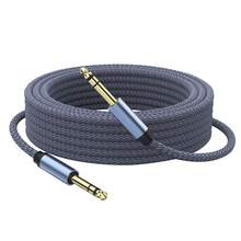 Kabel Gitar Jantan 6.35mm 1/4", Kabel Audio Instrumen Stereo Seimbang untuk Gitar Elektrik, Bass, Keyboard, Mixer, Amplifier, Speaker, Equalizer - Satu-Ukuran - View 1