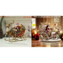 1pc Classic Acrylic Santa Claus & Reindeer Sleigh Statue, Desktop Decor, Boho Style Christmas Decoration, Suitable For Home, Office, Bedroom, Cafe - Versatile Holiday Decor, Unique Gift Idea - Multicolor - View 9