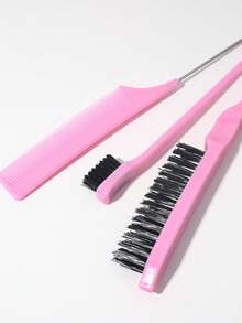 3pcs Hair Brush Set, Includes One Toothed Comb, One Pointed Tail Comb And One Volumizing Brush, Used To Smooth Frizz And Flyaway Hair. - Multicolor - View 4