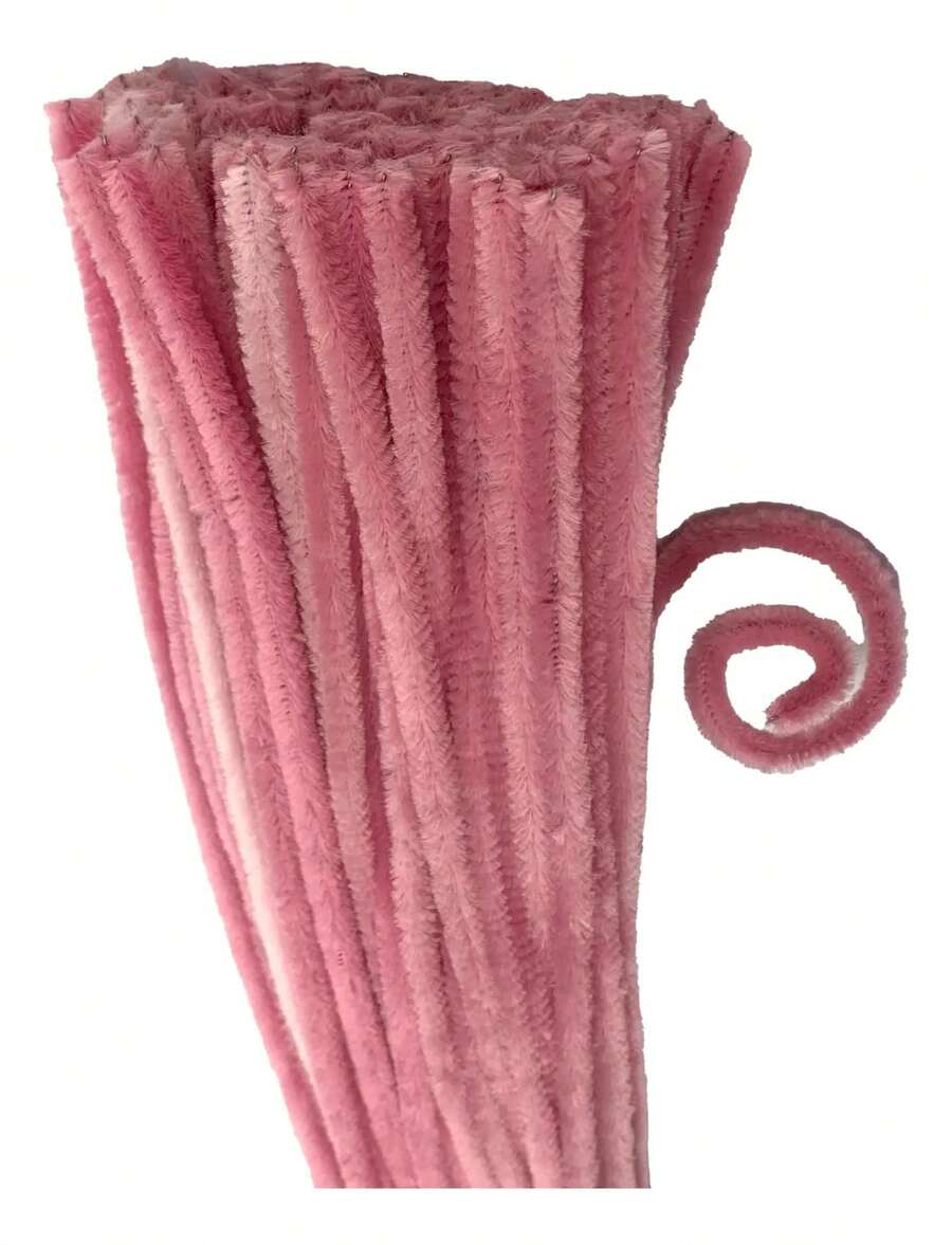 100 Chenille - Limpia Pipas Normal -manualidades = Full - 60N ROSA SALMÓN - Ver 1