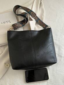 2026 Summer New Fashion Handheld Shoulder Crossbody Large Capacity High-Quality Commuter Tote Bucket Bag Women's Purse - Black - View 9