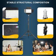 6-Inch Fill Light Featuring RGB Mode And Four Light-Diffusing Panels; Offers Adjustable Brightness And Dual USB Power/Charging Options; Includes A Clip And An Adjustable-Height Tripod; Suitable For Photography, Beauty, Meetings, And Parties. - Black - View 4