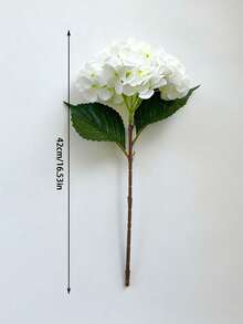 2pcs Artificial Hydrangea Flowers, Suitable For Wedding, Bridal Bouquet, Home And Room Decor, Autumn Style, Halloween, Party, Bedroom, Bathroom, Tabletop Display, Outdoor Scene, Back To School Theme, Wall Decor And Office - White - View 3