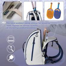 Large Capacity Pickleball Backpack With Racket Compartment, Shoe Pocket And Dry/Wet Separation Zone - Lightweight Sports Bag Suitable For Pickleball, Tennis And Outdoor Training - Multicolor - View 7