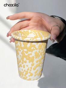 choxila 1pc Splatter Pattern Ceramic Mug, Ink Splatter Design With Rolled Rim, Glazed Handmade Coffee Cup, Suitable For Hot And Cold Drinks, Unique Gift For Coffee Lovers - Ink Coffee Cup - View 8