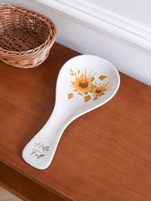 1pc Halloween Pumpkin Ceramic Spoon Holder, Can Hold Soup Spoon And Long Handle Spoon, Kitchen Tabletop Anti-Splash And Anti-Drop Spoon Tray, Suitable For Home Decor Tableware Storage, Tabletop Cutlery, Soup Spoon Holder, Gift, Holiday Decoration - Multicolor - View 3