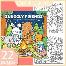 [NEW SNUGGLY FRIENDS Coloring Book] 1pc Original Coloring Book ,22 Pages Single-Sided Printing,Clear Lines And Exquisite Patterns,Ideal For Relaxation | Perfect Gift For New Year, Christmas,Birthdays,School Holidays,Perfect For Adults & Teens & Child - Single Piece - View 2