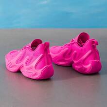 Under Armour Unisex Basketball Shoes Breathable Mesh Strong Support Cushioning Indoor/Outdoor Court Sneakers - Hot Pink - View 4