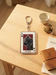 1pc/7Pcs Halloween Six Of Crows Complete Set Acrylic Keychains, Grishaverse Novel Character Pendants, Crow Gang Book Fan Backpack Charms Collection Gift High Transparency Material, Suitable For Phone, Kindle, Bag, Keychain Decoration. - Multicolor - View 8